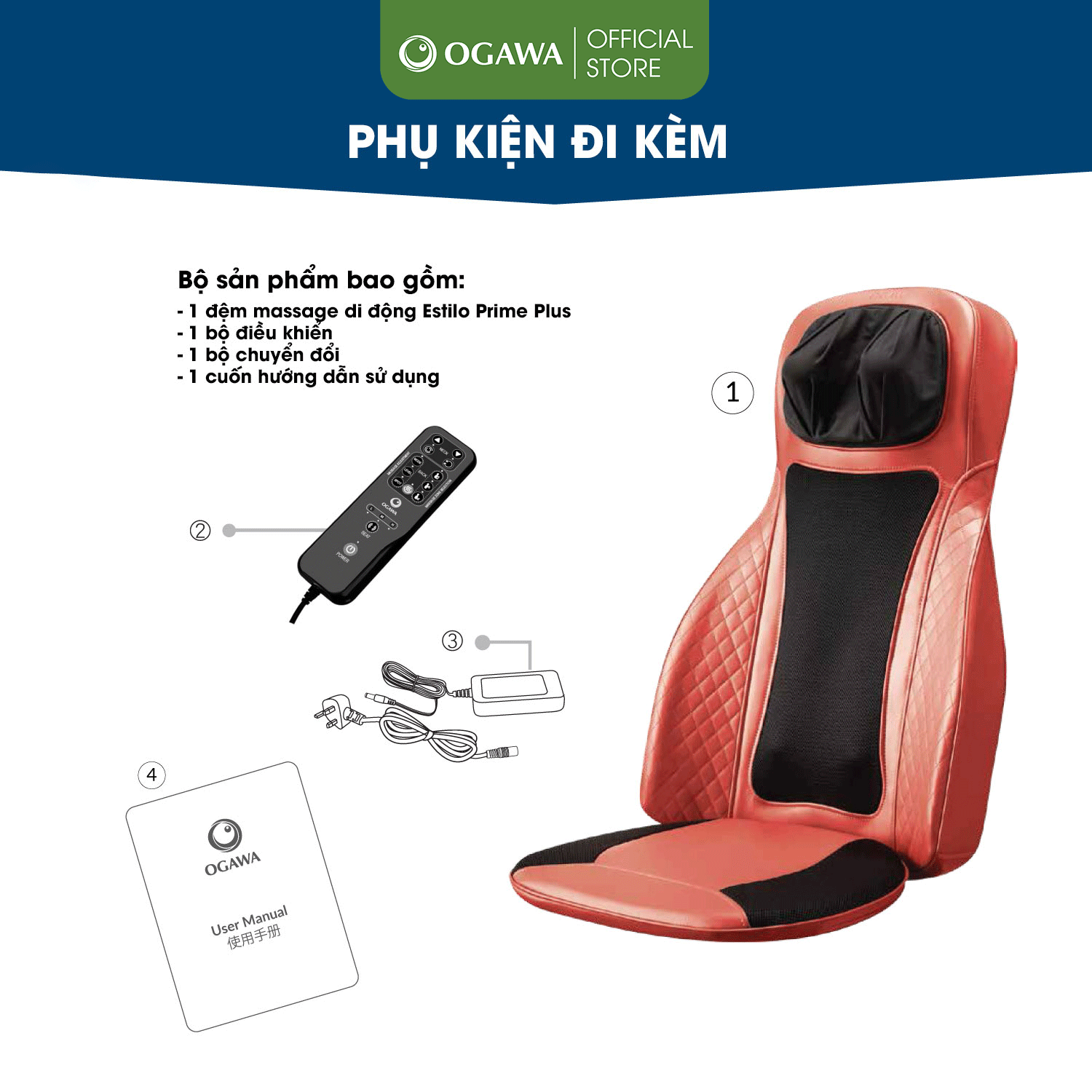 Đệm Massage Di Động OGAWA Estilo Prime Plus