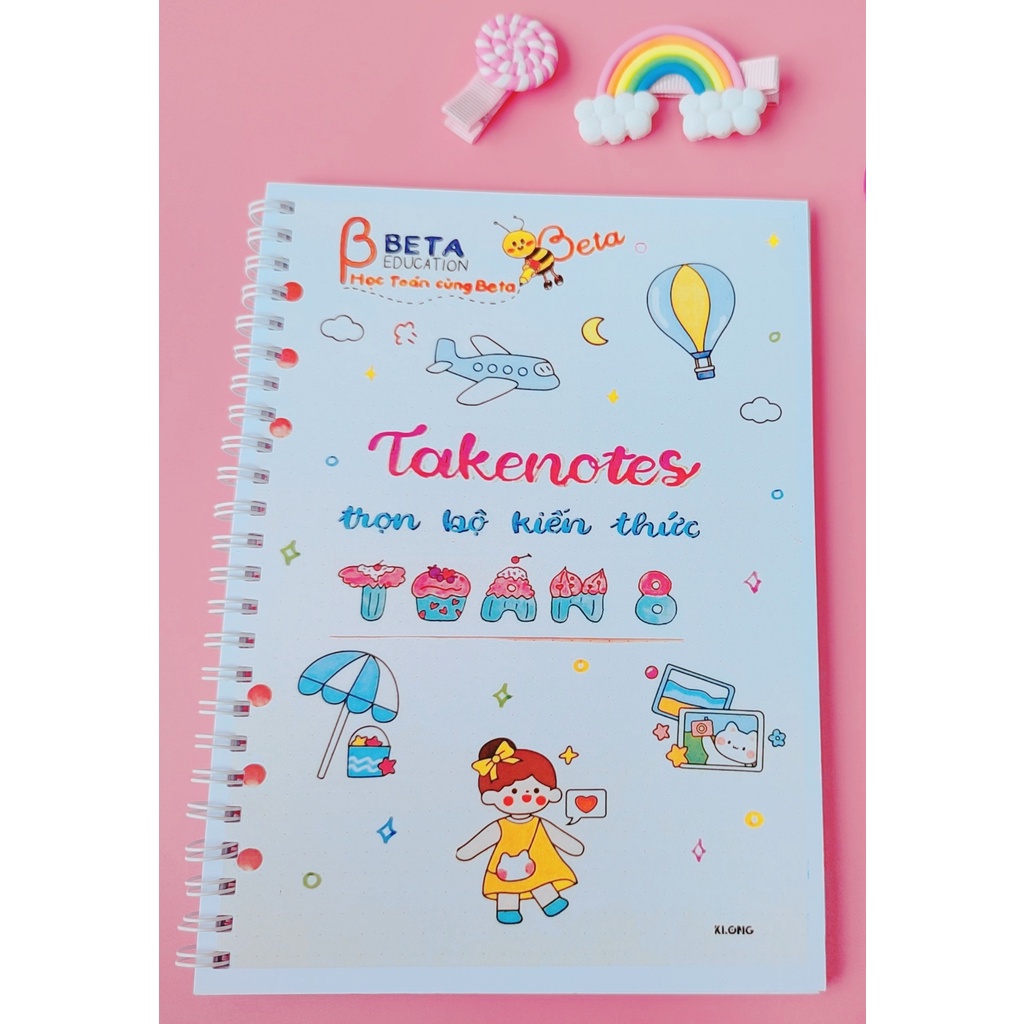 SỔ giấy lò xo trang trí sticker TOÁN 8