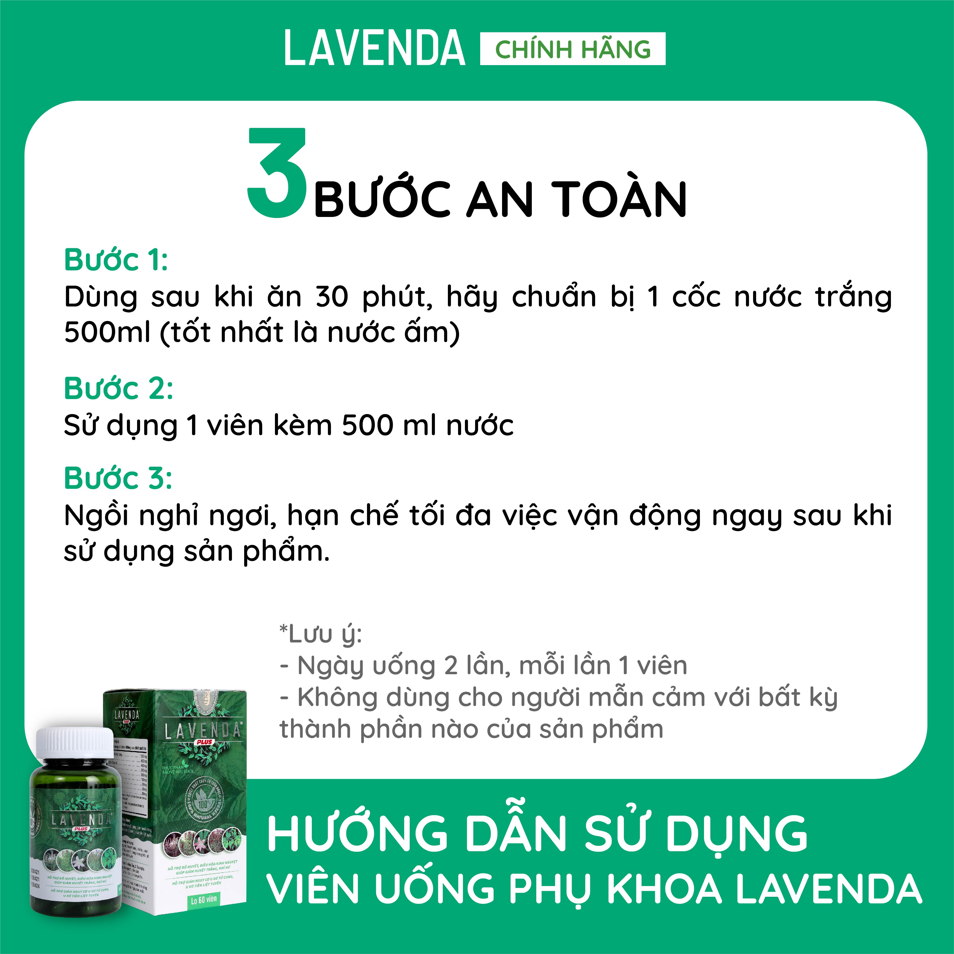 Combo 1 Rửa Lavenda (275ml/chai) và 1 Uống Lavenda Plus (60 viên/hộp)