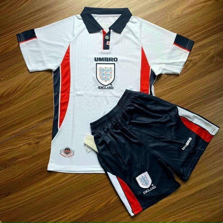 Áo Quần bóng Đá, Áo Đá Banh Đội Tuyển Anh -WC 98- Chất Polyeste - Vải Thái Lan-Chuẩn Thi Đấu Quốc Tế