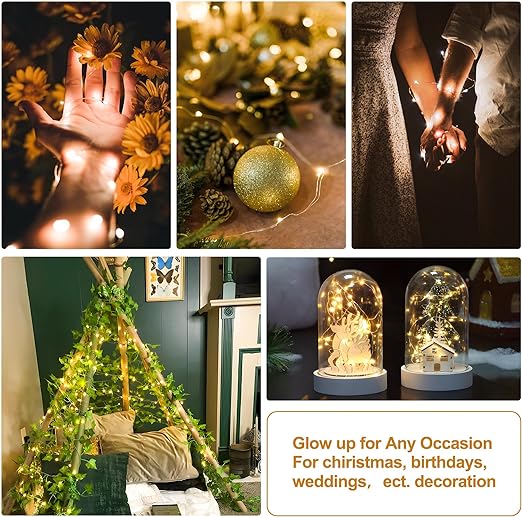 2M Christmas decorative light string, 20cm warm light string, dating decorative light string, romantic LED mini string light Firefly Lights Christmas lights outdoor waterproof