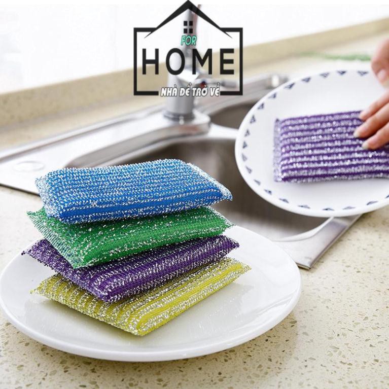[HCM]Bộ 4 Miếng Cọ Rửa Chén Bát Cọ Xoong Nồi