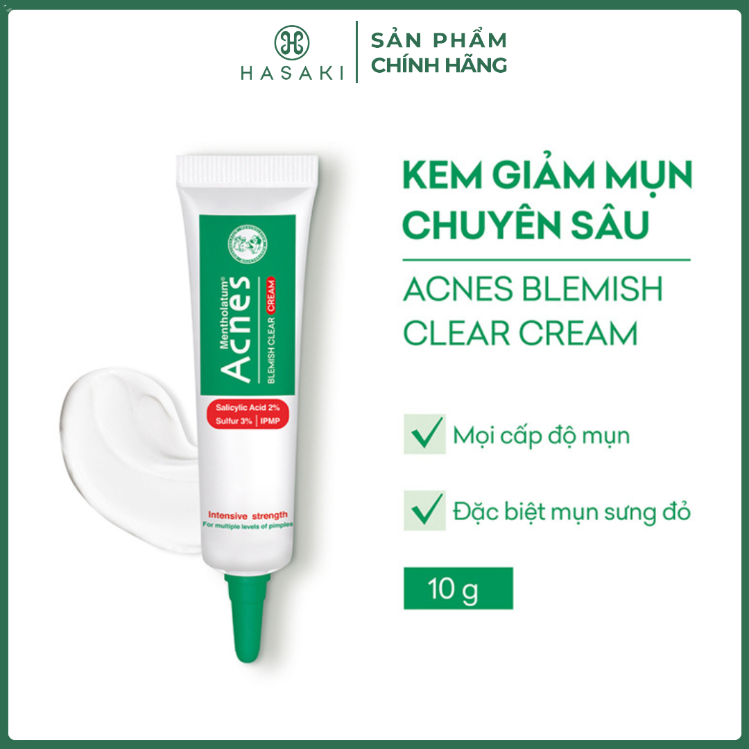 Kem Giảm Mụn Acnes Chuyên Sâu 10g Blemish Clear Cream Hasaki Sản Phẩm Chính Hãng