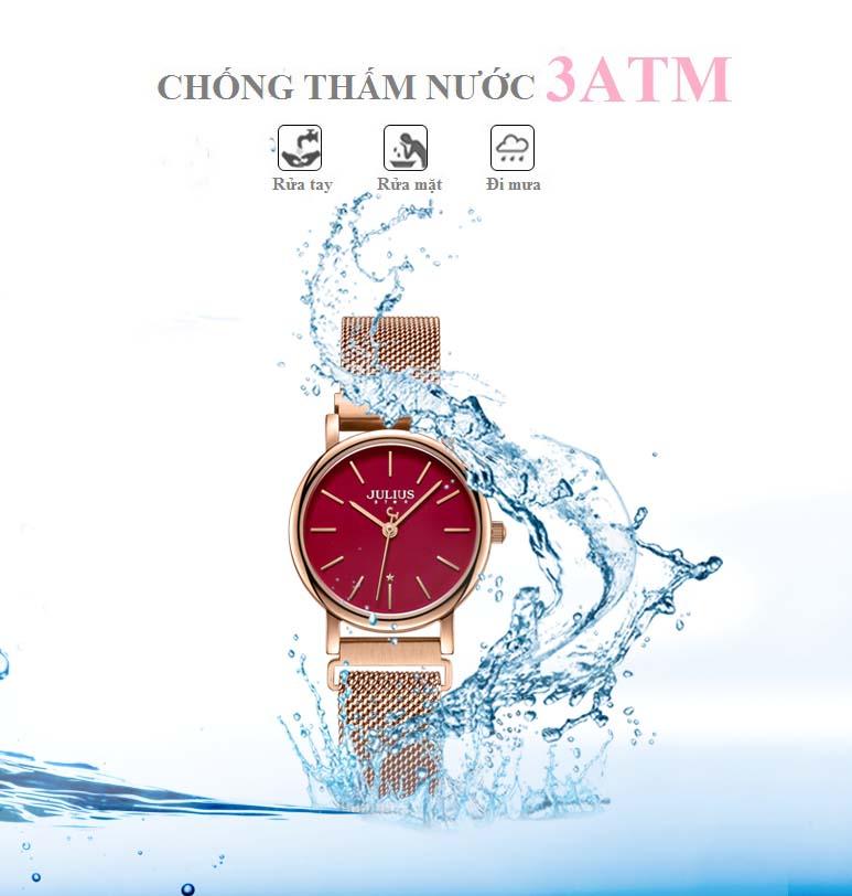 ĐỒNG HỒ NỮ DÂY NAM CHÂM JS-024B JULIUS STAR HÀN QUỐC (ĐỎ)