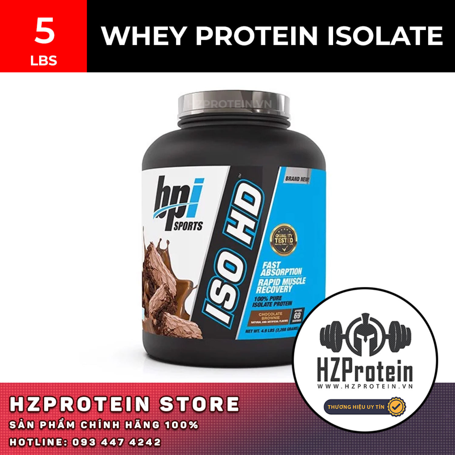 ISO HD ISOLATE WHEY - SỮA BỔ SUNG PROTEIN PHÁT TRIỂN CƠ BẮP 5 LBS