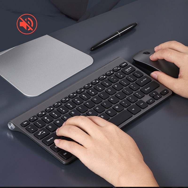 Bộ Bàn Phím Chuột Không Dây Mini K908 – Bluetooth 5.0 & USB 2.4G – Silent – Dùng Cho PC, Laptop, Điện Thoại
