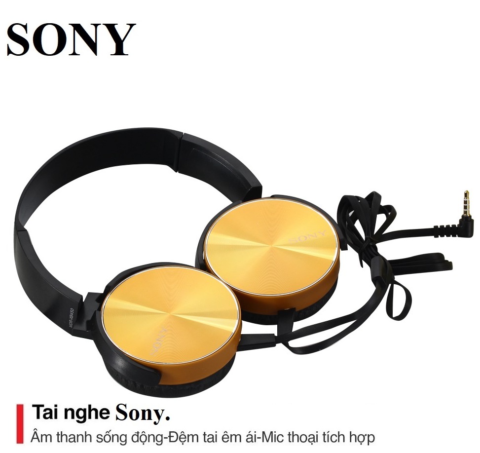 Tai nghe chụp tai SONY có míc hỗ trợ học online và chơi game chính hãng dây 3.5mm chống đứt ( SIÊU BỀN )