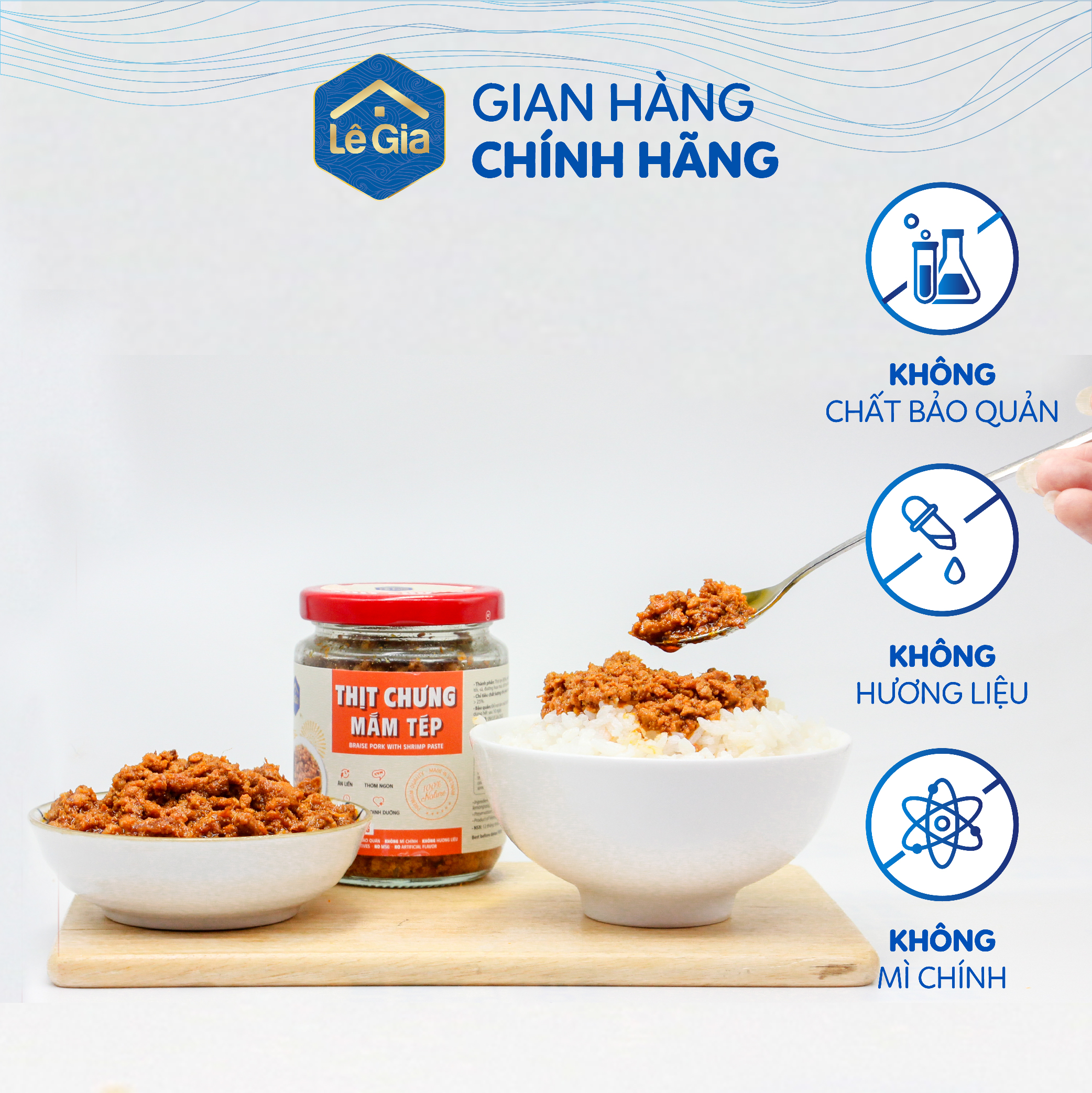 Combo 02 hũ Thịt chưng mắm tép Lê Gia