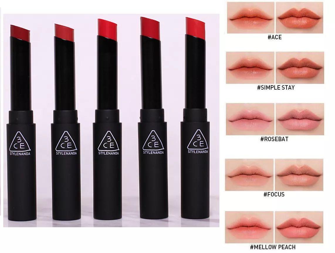 [HCM]Son Thỏi Lì 3CE Slim Velvet Lip #Fluffy Red –Đỏ đất - Hàn Quốc