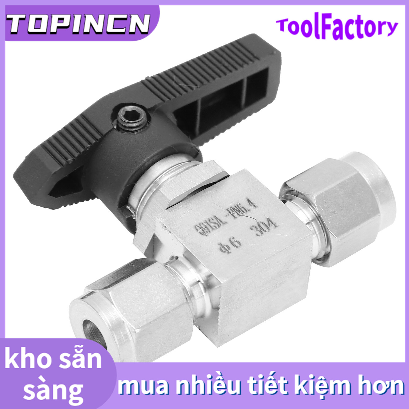 Stainless Flow Control Water Valve, SS‑44S6 High Pressure Needle Valve, Needle Valve for 930Psi Water Gas Liquid Ф6