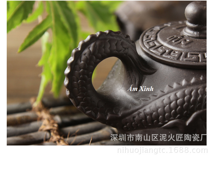 BỘ ẤM CHÉN PHA TRÀ HỌA TIẾT RỒNG