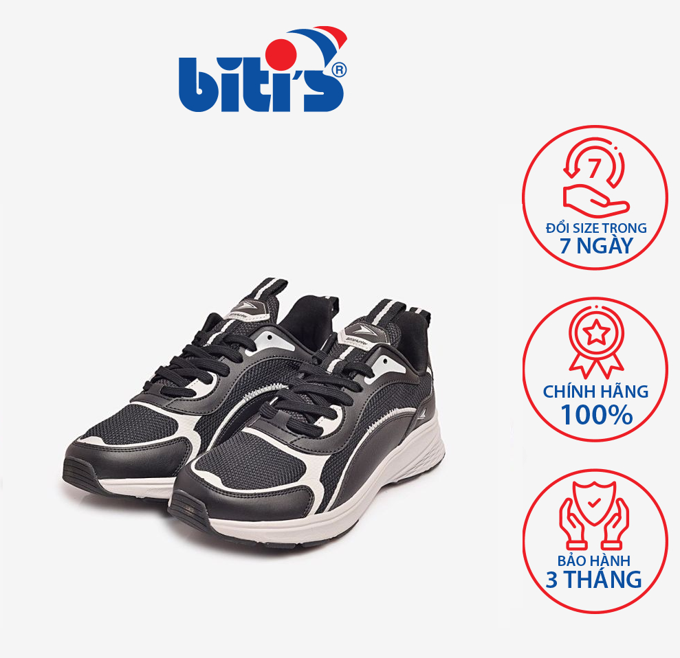 [ TẶNG VỚ BITI'S ] Giày Thể Thao Nam Biti's Hunter Core 3D Airmesh Black DSMH08700DEN