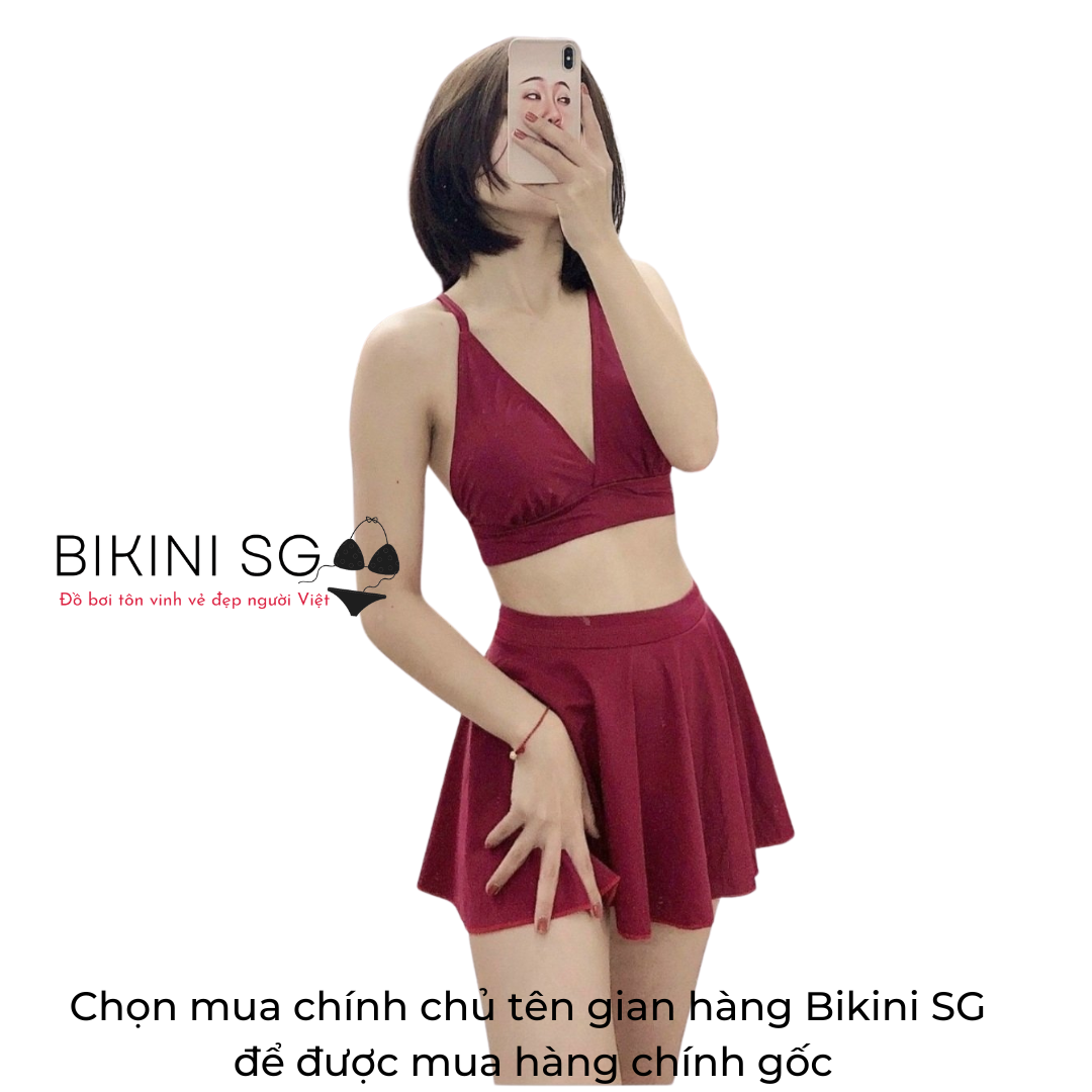 Bikini, Đồ Bơi Đi Biển Một Mảnh Liền Tay Dài Khóa Kéo Váy Xòe Họa Tiết  ODERI 609 | Shopee Việt Nam