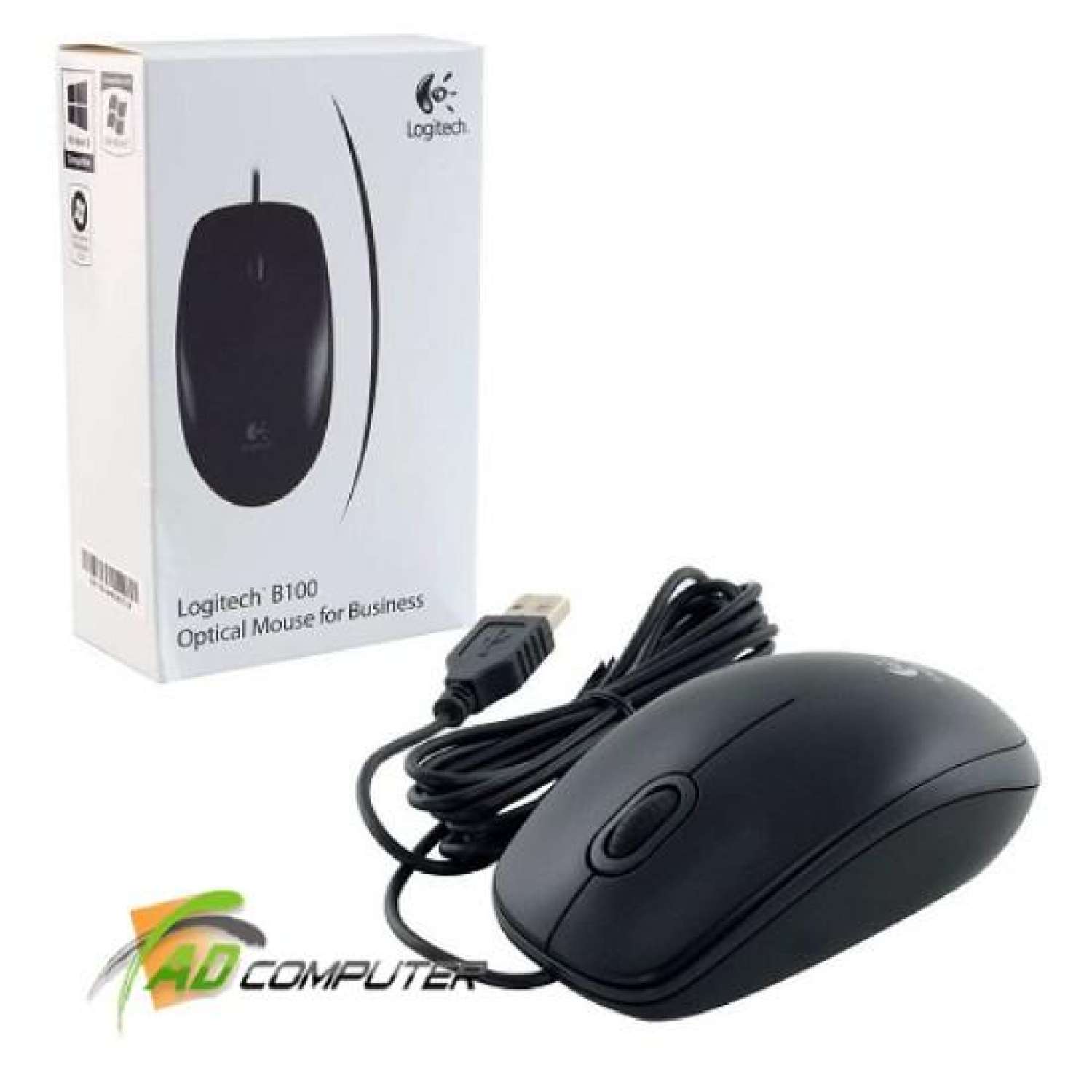 Chuột quang có dây Logitech B100 (Đen)