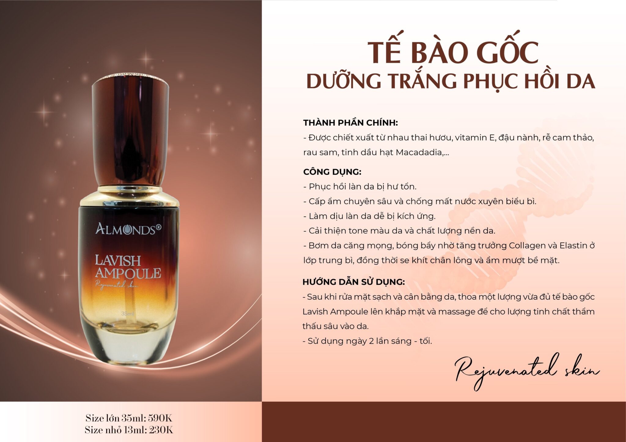 Serum Tế Bào Gốc Phục Hồi Da Almonds Lavish Ampoule