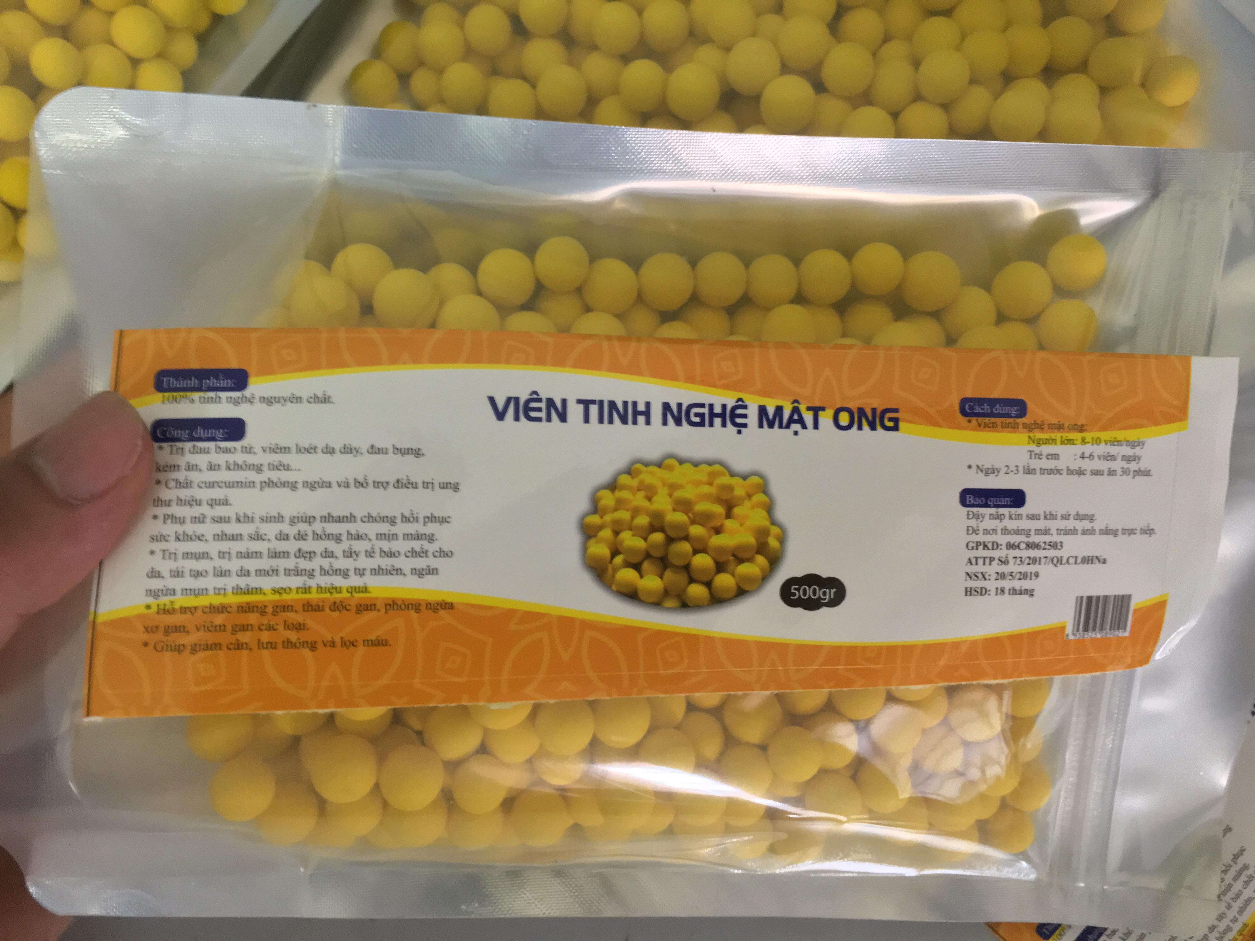 Viên nghệ mật ong ( đóng túi zíp 500g )