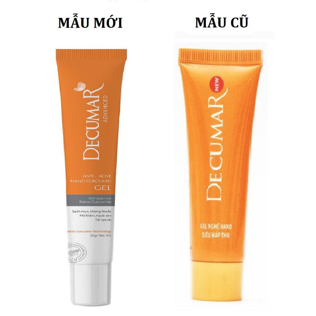 Gel ngừa mụn nano curcumin Decumar 20g