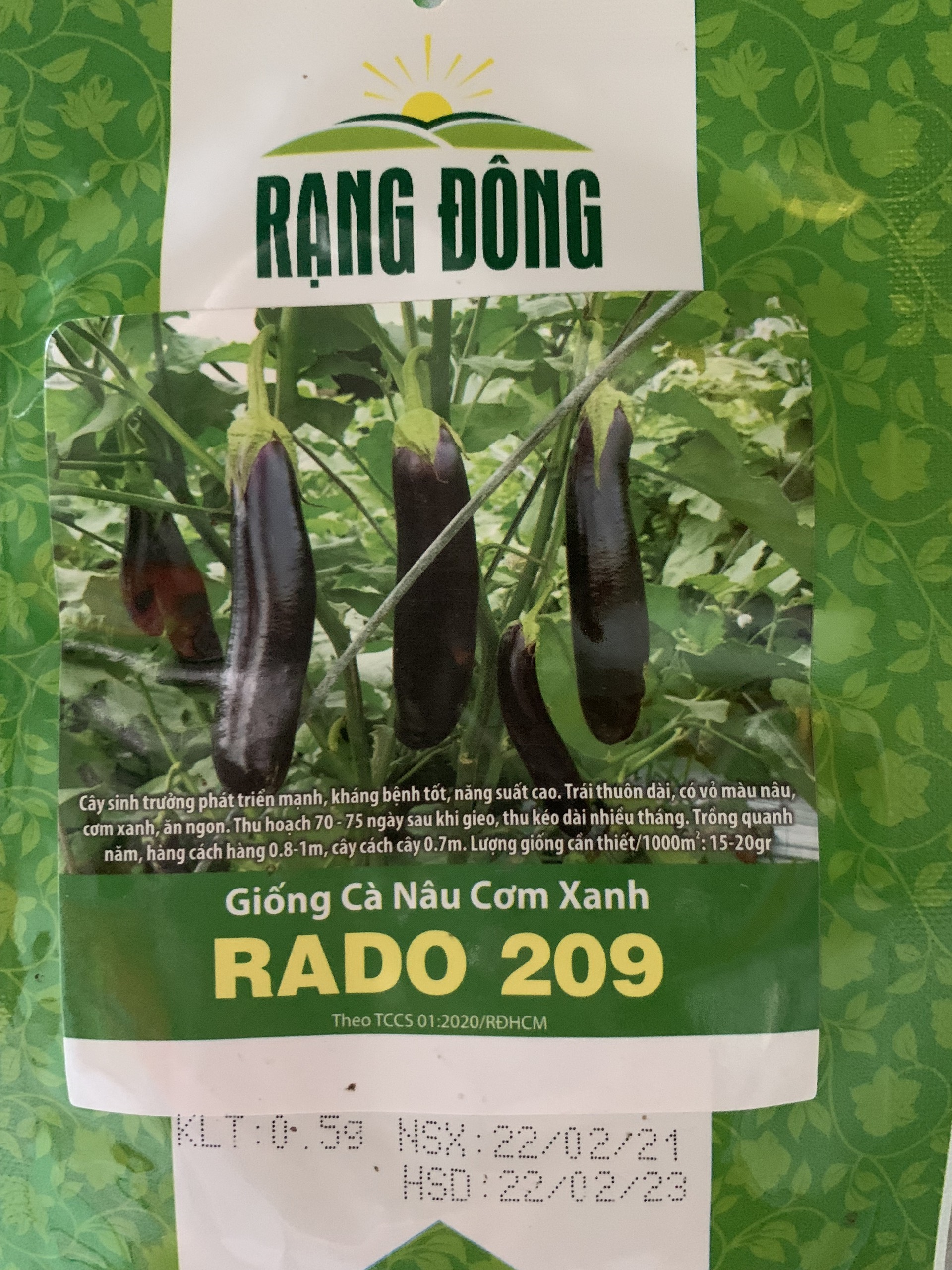 Hạt Giống Cà Nâu Cơm Xanh Gói 0.5gr - RADO 209