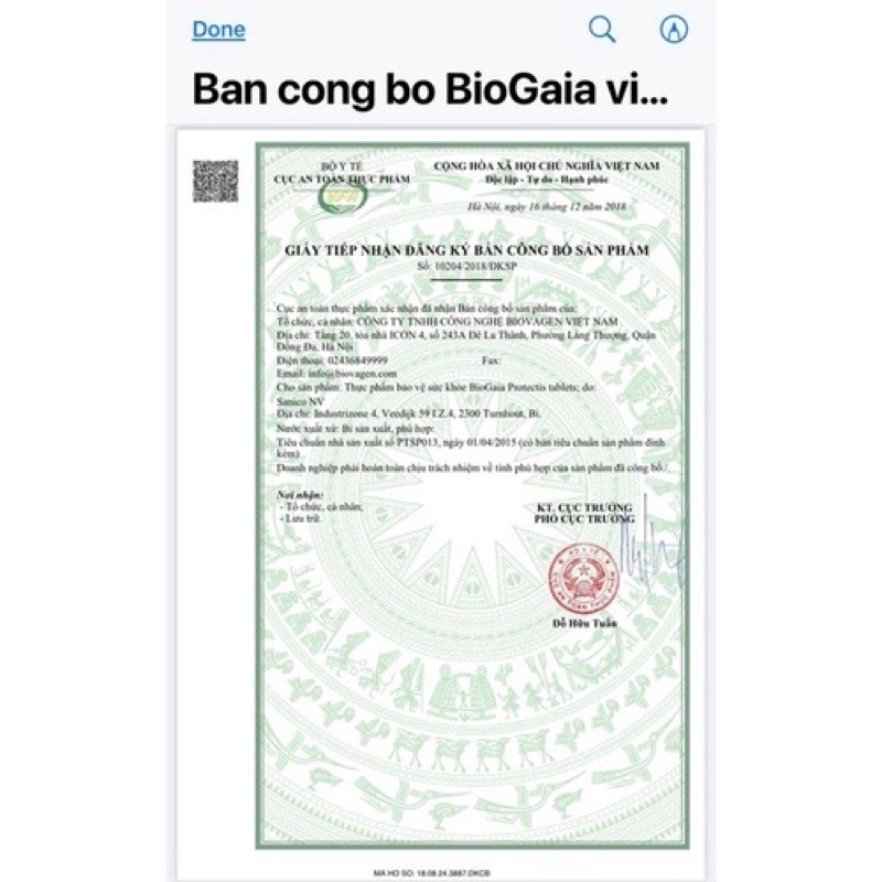Men vi sinh BioGaia Thụy Điển 5ml