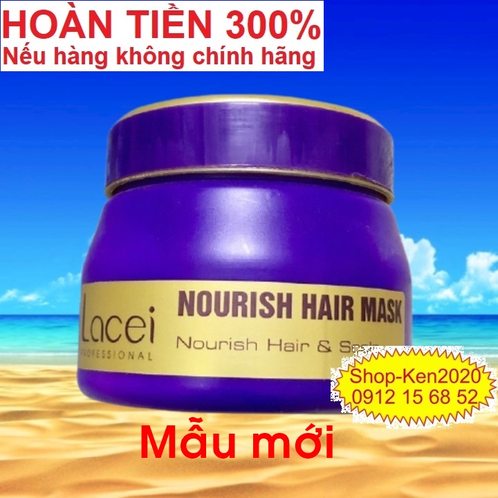 Kem hấp tóc Lacei Nourish Hair Mask 500ml (Tím - vàng)