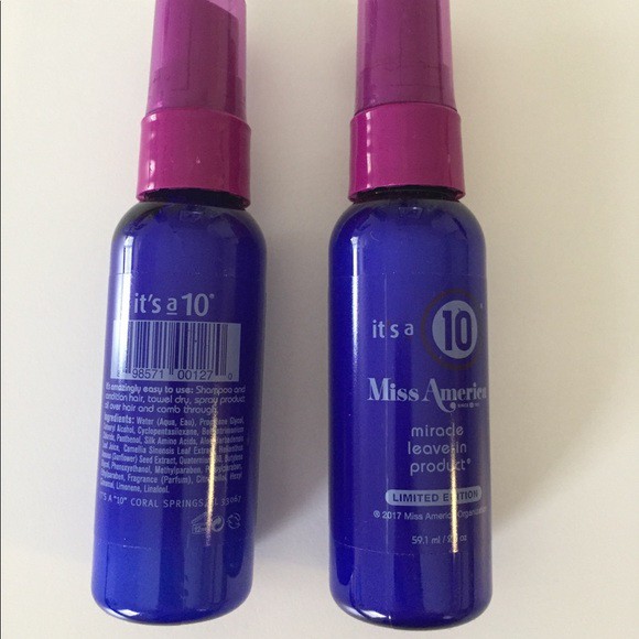 Its a 10 miracle leave in conditioner super water hair spray 59ml - bottle..