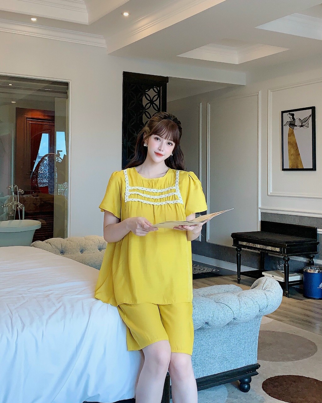 bộ đồ bầu mặc nhà kết hợp sau sinh
