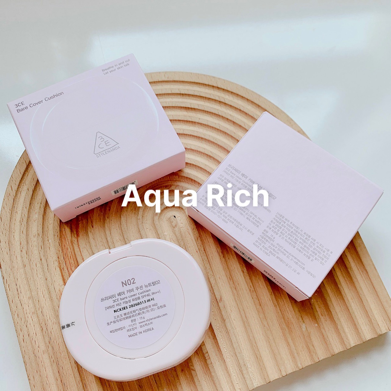 [Mới] Phấn Nước 3CE Bare Cover Cushion 15g SPF40/PA++ [P01 - N01 - N02]
