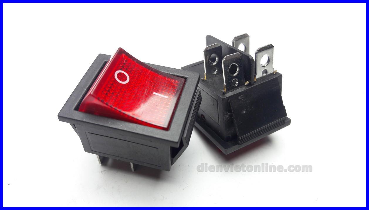 [Combo] 2 công tắc bập bênh 4 chấu 3x2.5x3cm có đèn loại tốt - Điện Việt