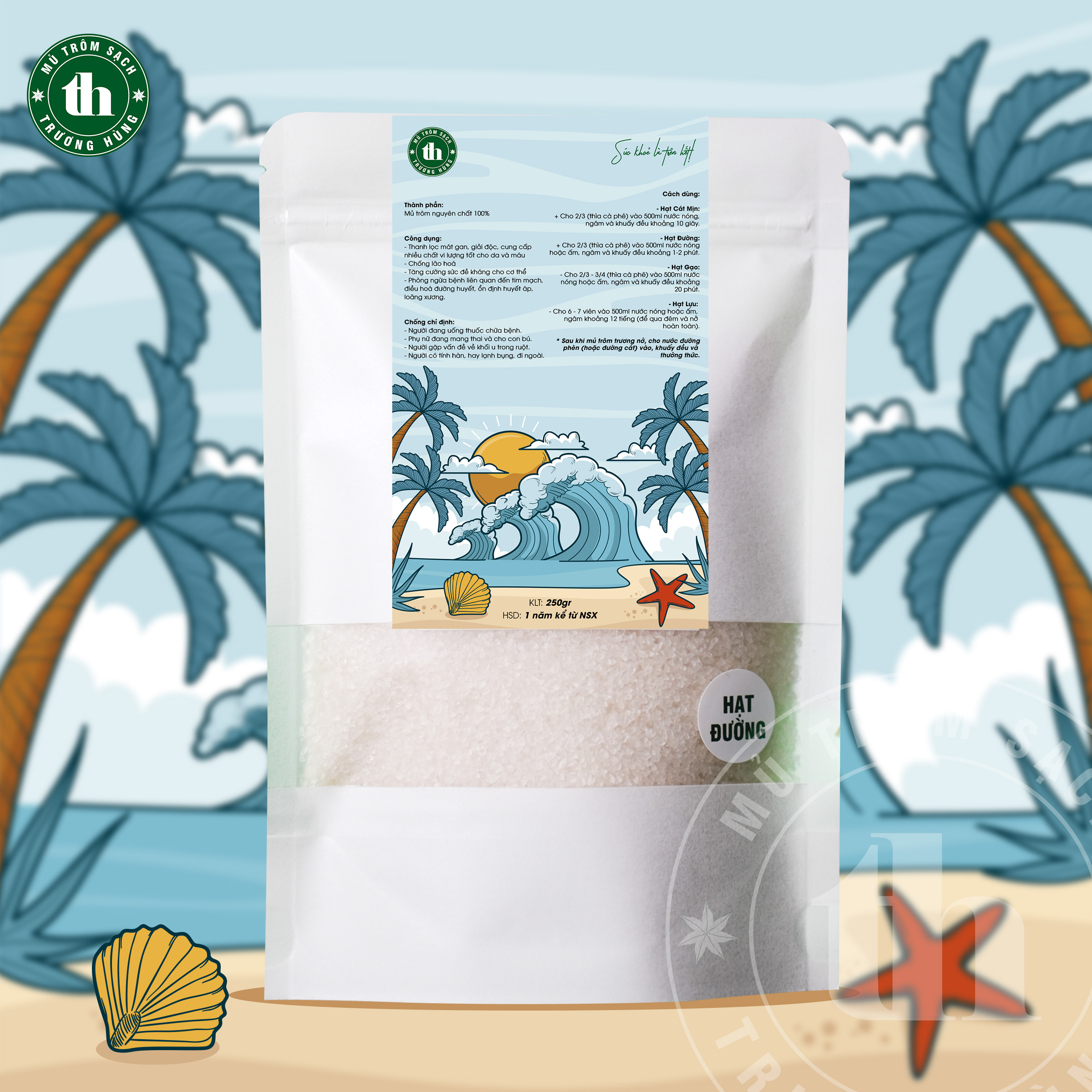 Mủ trôm sạch nguyên chất Trương Hùng loại Hạt Đường 250gr thanh lọc, giải nhiệt cơ thể - Uy tín chất lượng