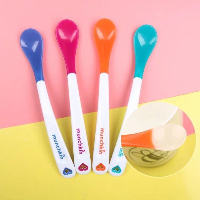 Hộp Thìa báo nóng , thìa ăn dặm cho bé thương hiệu Kichilachi