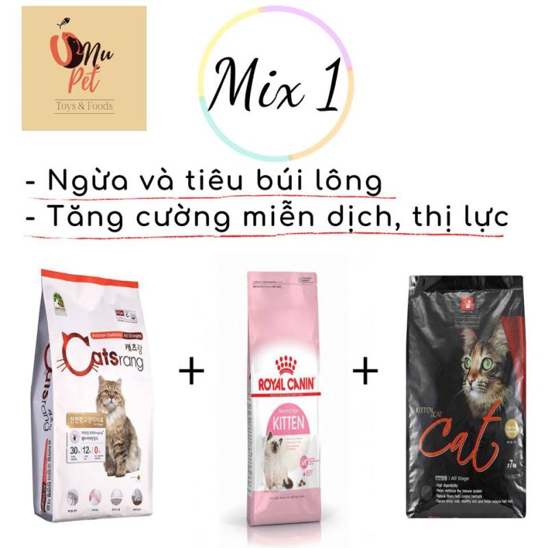 Thức ăn hạt mix cho mèo - 1kg