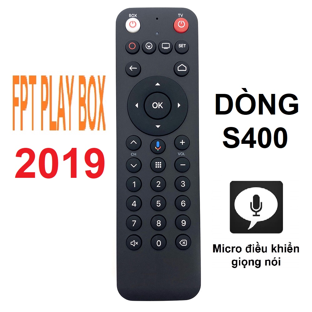 Remote điều khiển fpt play box 2019 playbox dòng s400 micro điều khiển giọng nói