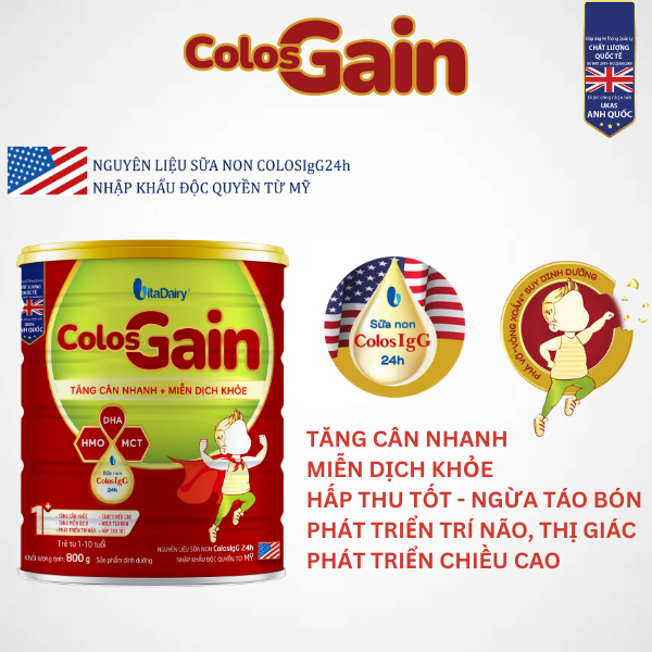 Vitadairy Colos Gain 0+/1+ Powdered Milk 800g Can