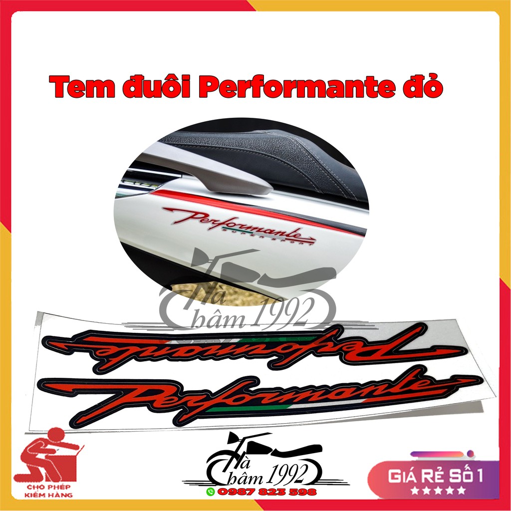 Tem Đuôi ( Tem Sườn) TRD, PERFORMANTE Dán Mọi Loại Xe Máy (Giá 1 Cặp)