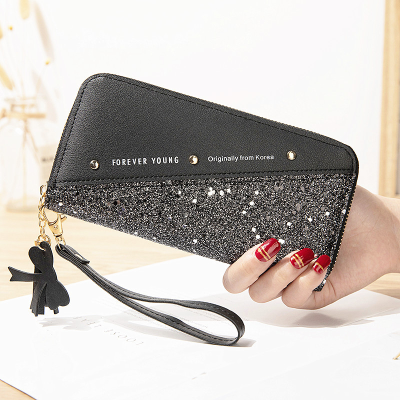 Ví nữ dài cầm tay bling bling FOA98
