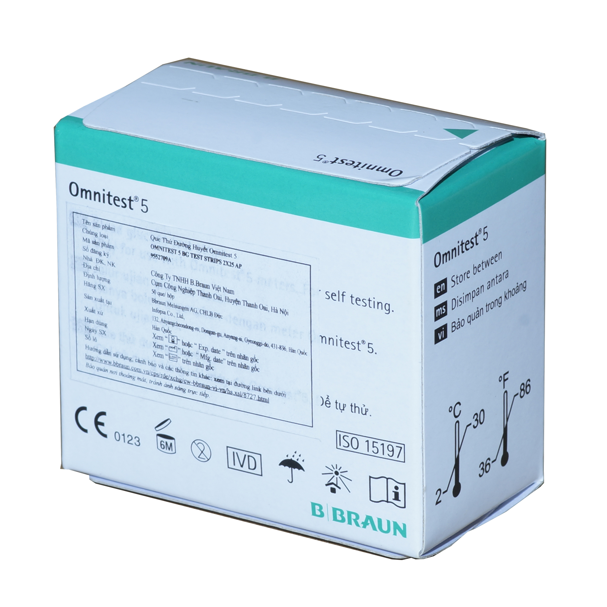 Que thử đường huyết Omnitest 5 (2 lọ x 25 que) (Hộp)