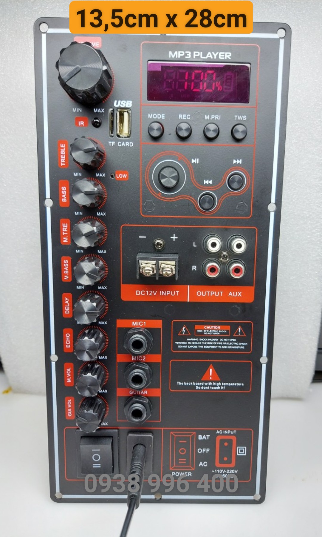 Mạch Loa Kéo T6 - kích thước 13,5cm x 28cm , dùng tốt cho thùng loa bass 20 đôi / 30~40 đơn