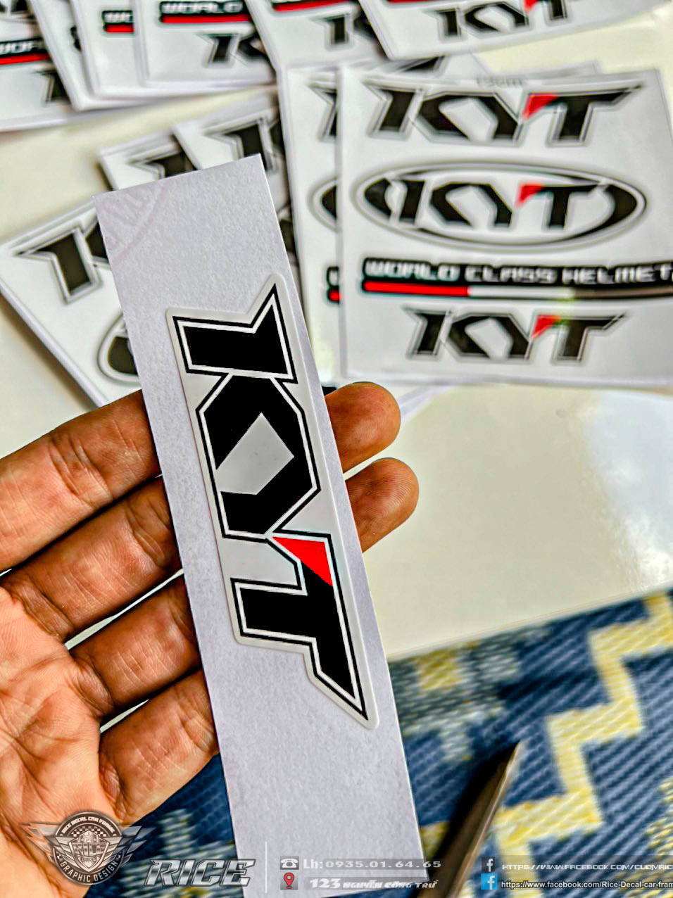 Tem Logo KYT 3 mẫu Chuẩn