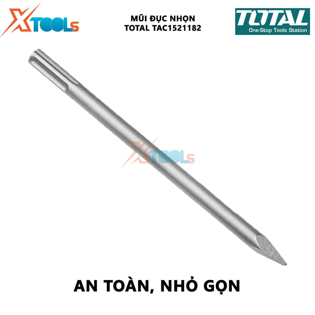 Mũi đục nhọn Total TAC1521182 | mũi đục nhọn size 18X400mm, độ bền cao, chịu nhiệt