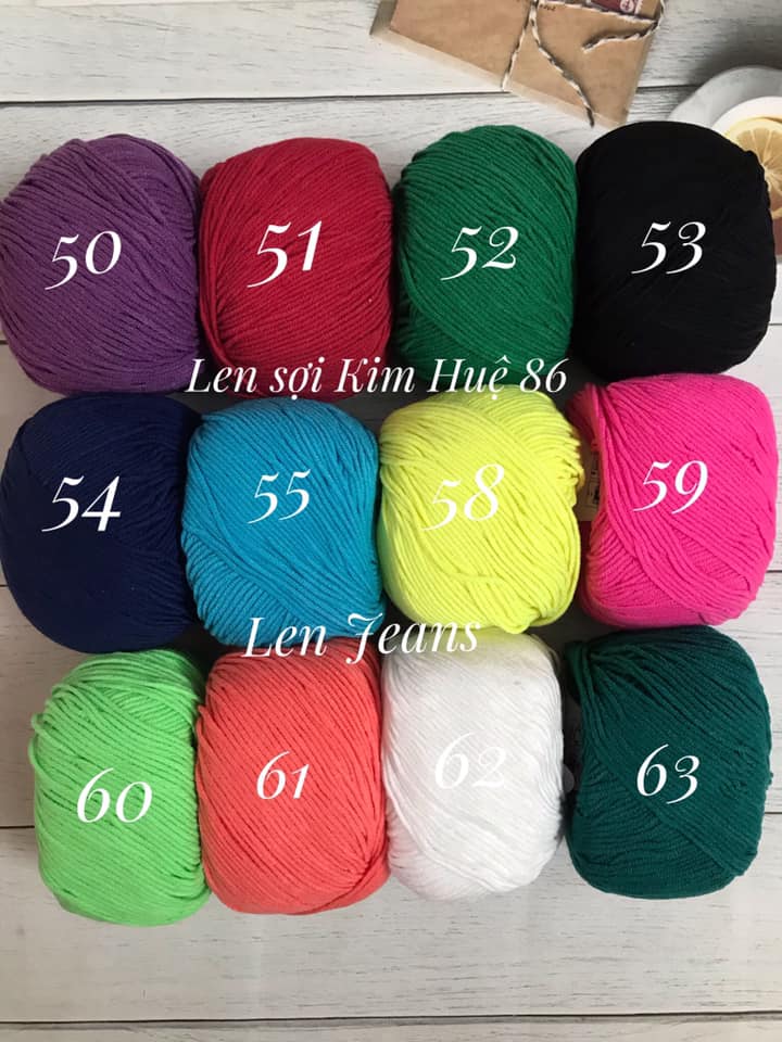 Len Jeans YarnArt ( từ màu 01 đến màu 63)