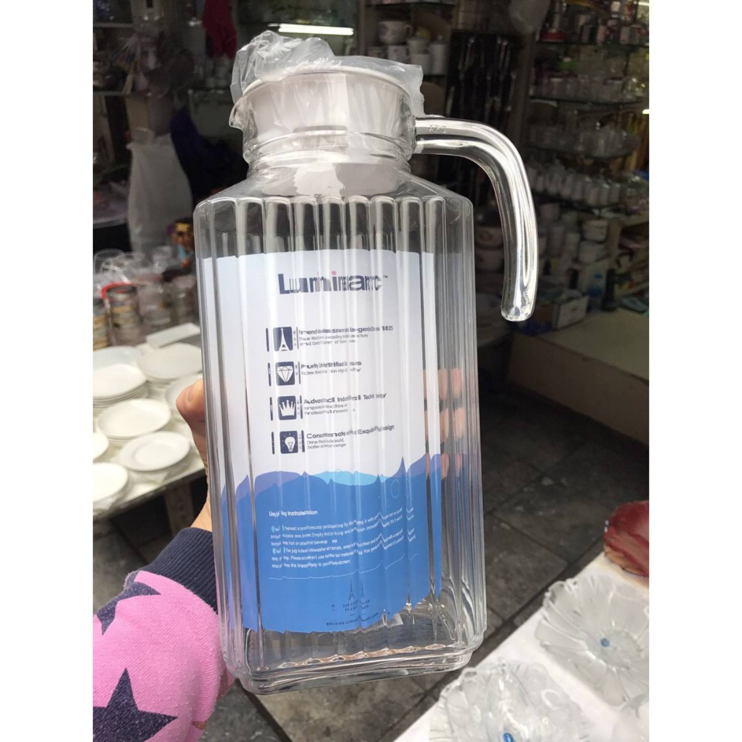 Bình Nước Thủy Tinh Luminarc Quadro 1.7L G2668