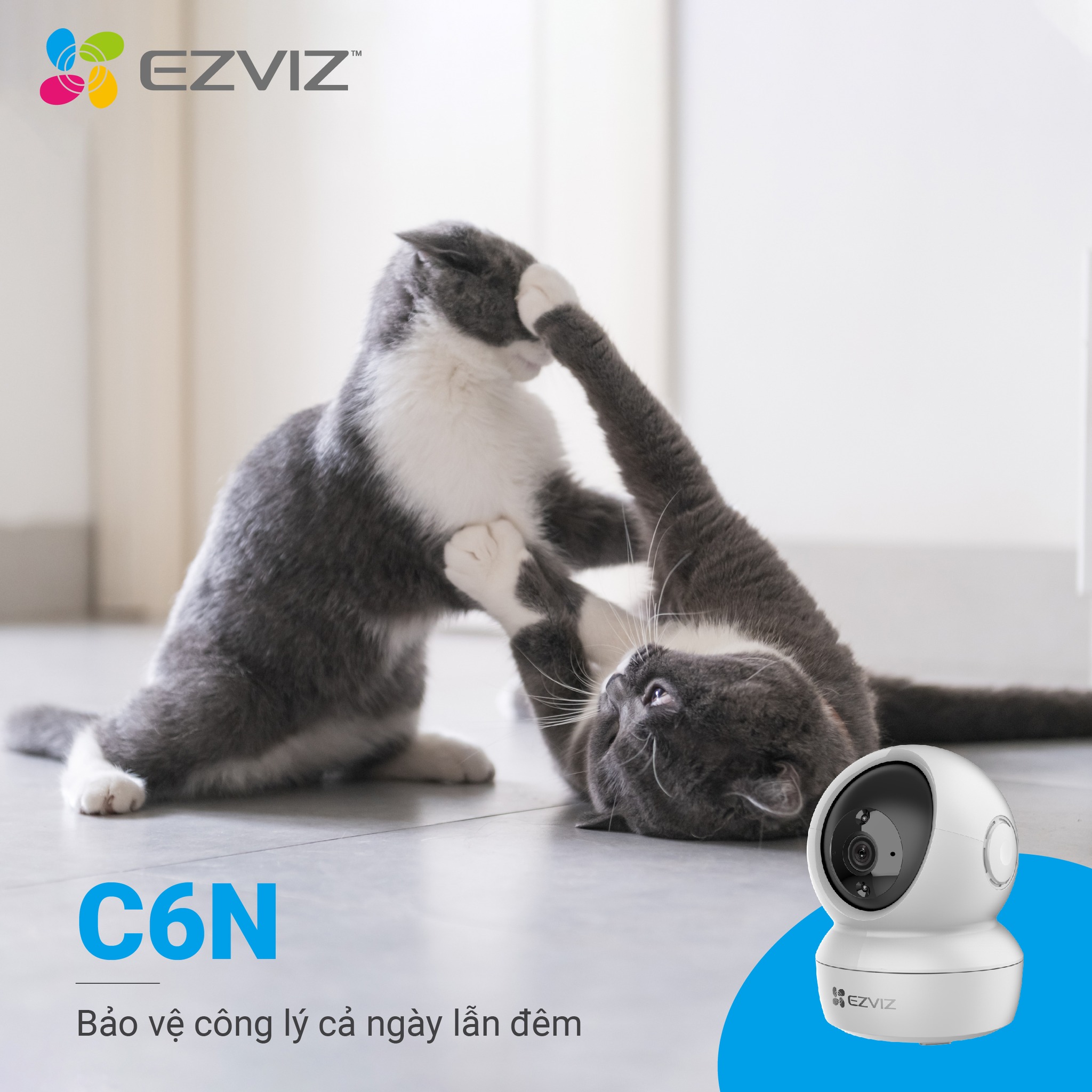 Combo 2 Camera Wifi thông minh EZVIZ C6N 2MP và 4MP