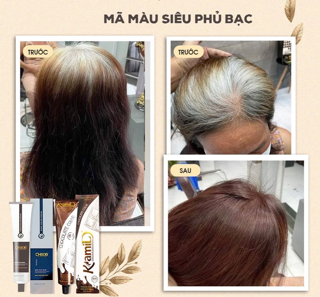 Phủ bạc 100% nhuộm tóc các mã siêu phủ bạc kami chiko, nhuộm cho tóc bạc 100ml