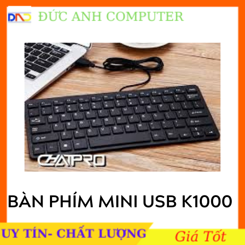 Bàn Phím Mini K1000 Có Dây- Lướt Phím Cực Êm Kiểu Dáng Cực Sang- Hàng Chính Hãng Bảo Hành 1 Năm