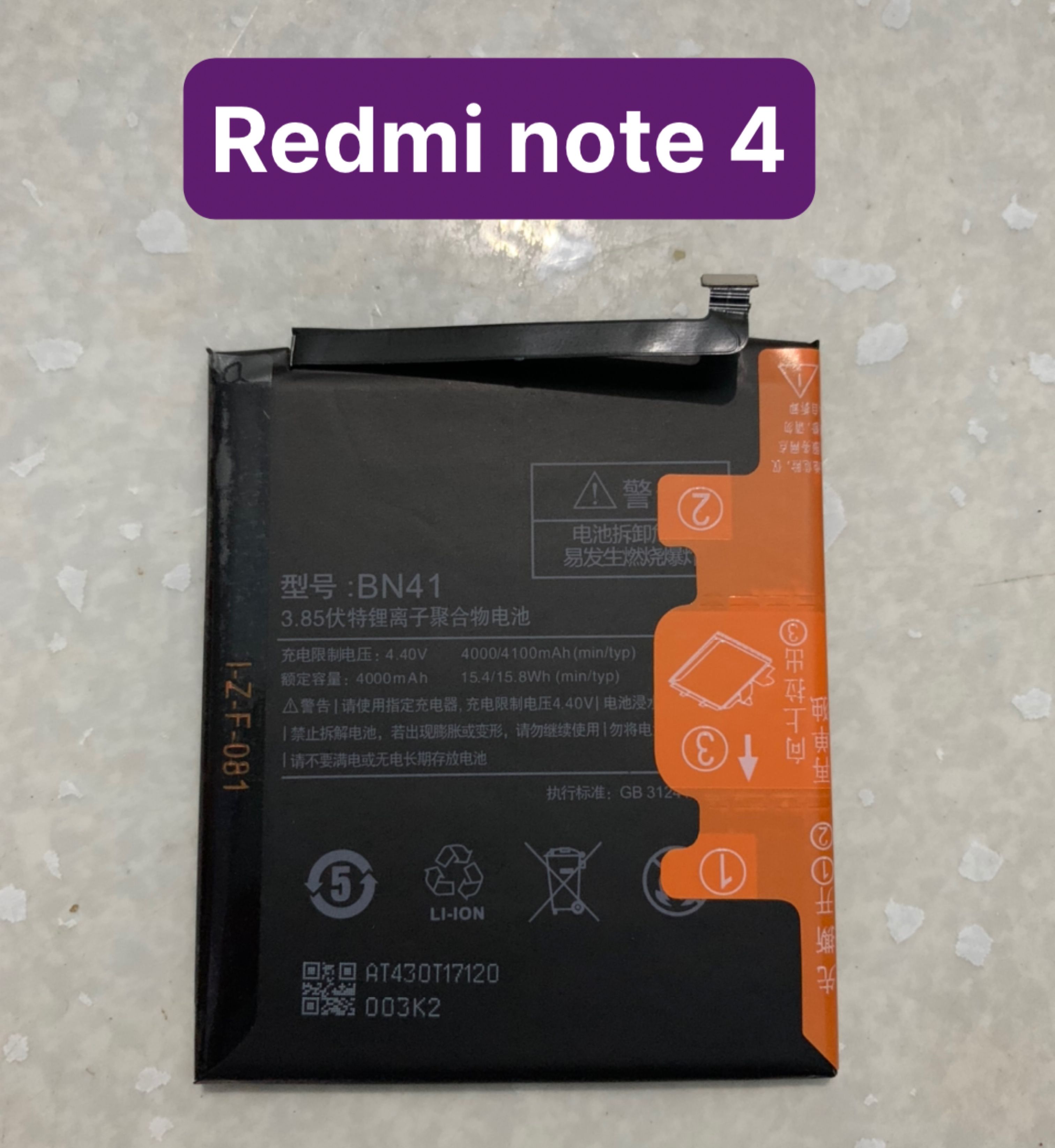 Pin Xiaomi Redmi Note 4 mã BN41