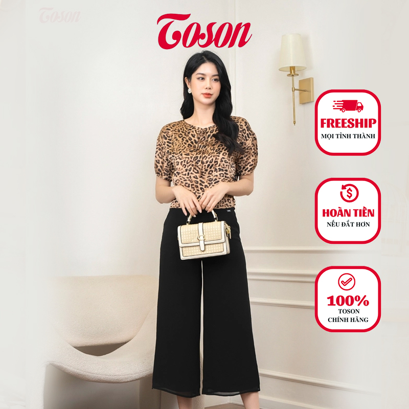 Quần culottes đen voan ngựa hàn quốc Toson 24018B93
