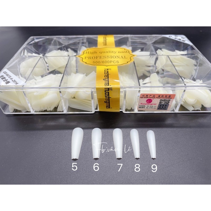 Móng úp thang nhám lẻ size 5.6.7.8.9 móng hsm mới