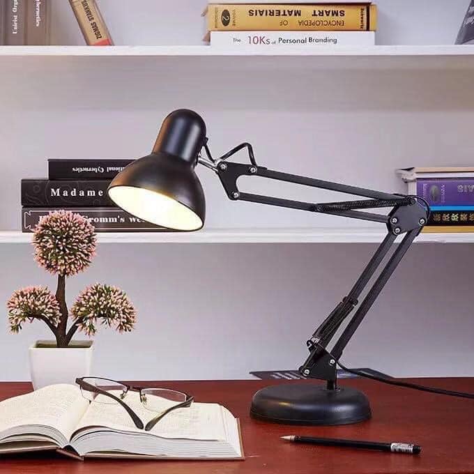 Đèn học, đèn kẹp bàn gấp khúc đèn học gấp khúc có đế kẹp, đèn học chống cận kẹp bàn loại tốt