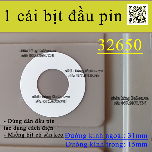 Miếng dán bịt đầu pin 18650-21700-26650-32650