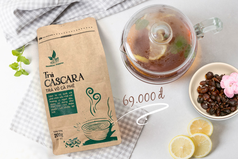 Trà cà phê Cascara Viet Healthy ( làm từ vỏ cà phê ) 200g
